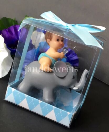 1pcs Baby Shower Favors Party Decoration Its A Baby Boy Blue Elephant Keepsake
