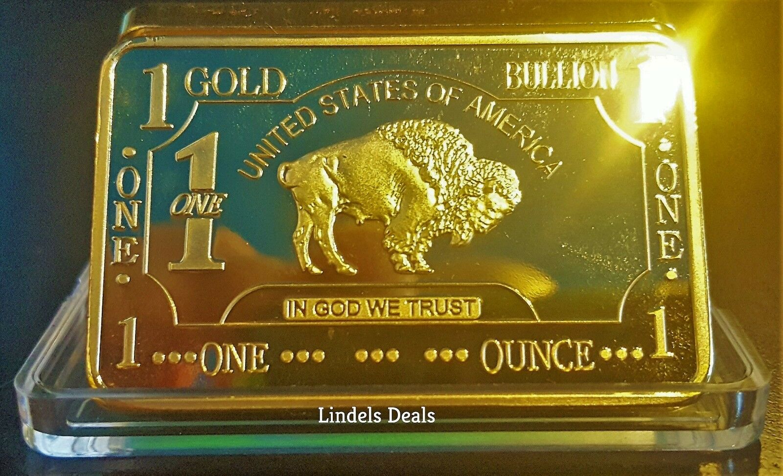 1 Oz Buffalo Bar + Case / Gold Layered Collectors Clad Bar /buy 2 Get 1 Free Bar
