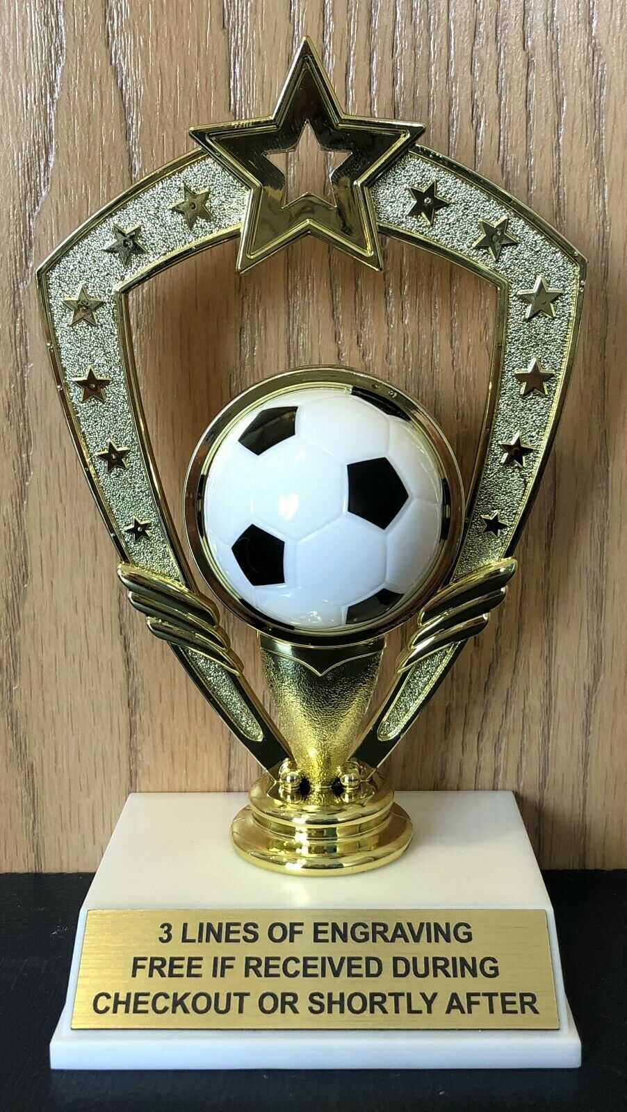 6.75" Soccer Trophy - Free Engraving - Assembly Required