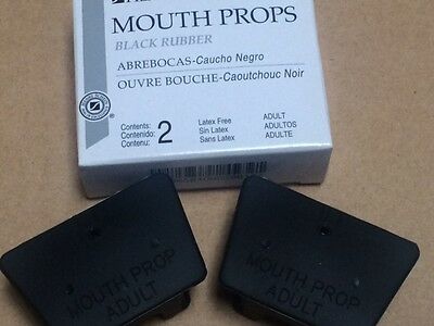 Dental Mouth Prop Bite Blocks Black Rubber Adult Latex Free 2 In A Box ,