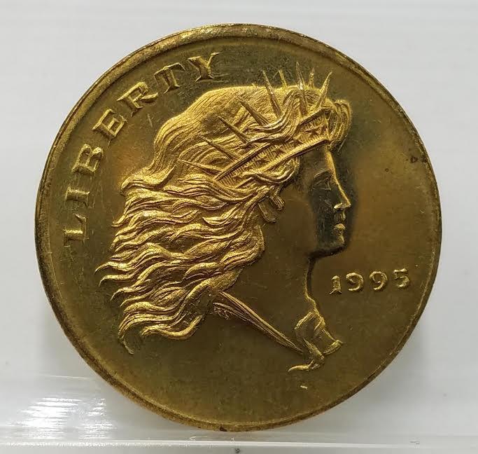 Liberty | Gold Toned Concept Dollar | Gallery Mint | Ron Landis, 1995 (rc 10794)
