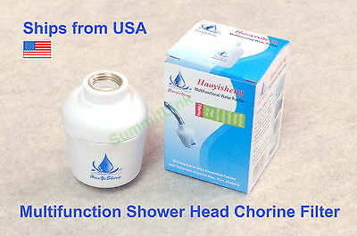 Bathroom In-line Shower Head Filter Water Softener Purifier Chlorine Remover