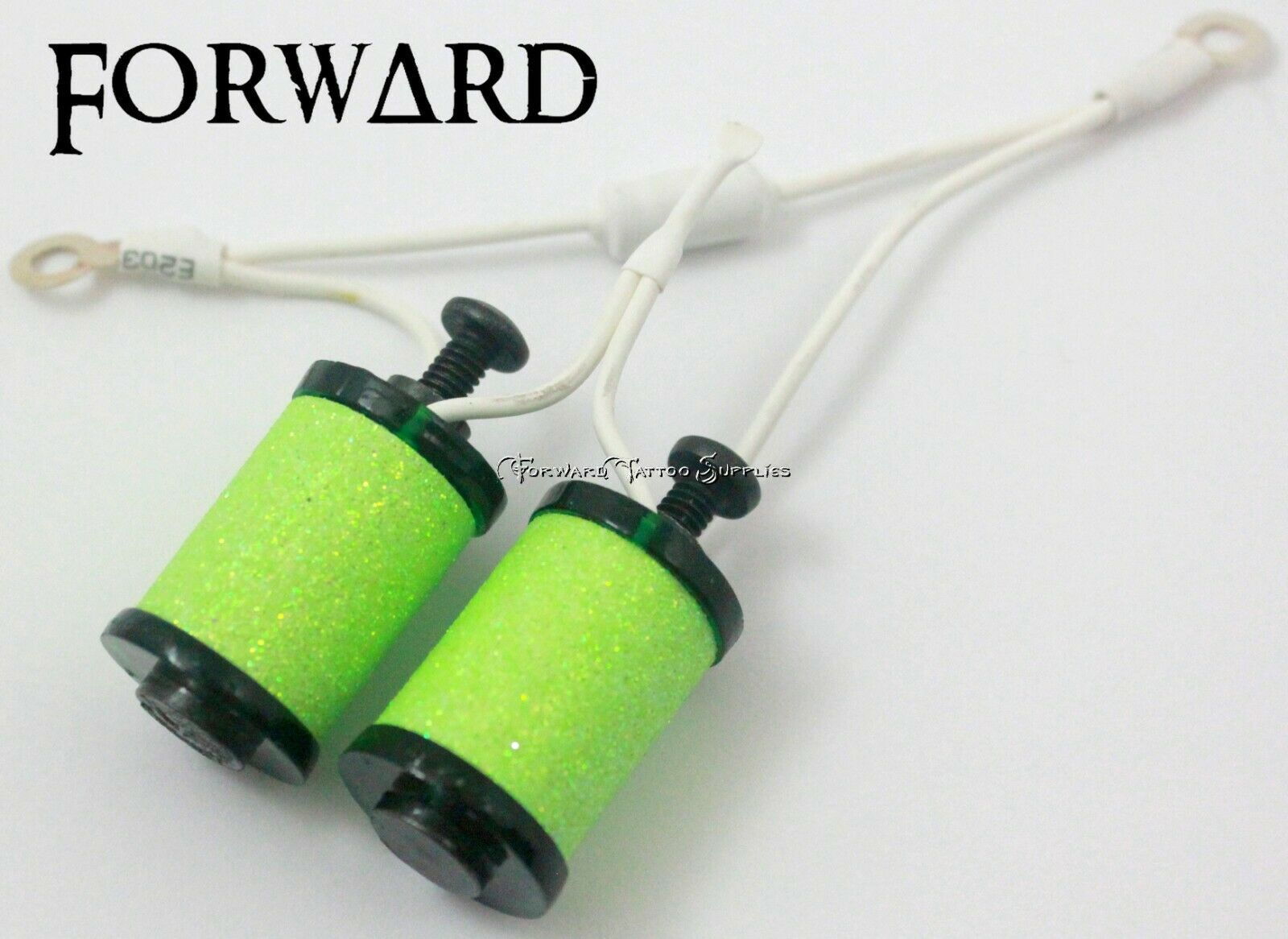 1.25" 8-32 Tattoo Machine Parts Coils 8 Wrap Hunter Washers Lime Glitter Covers