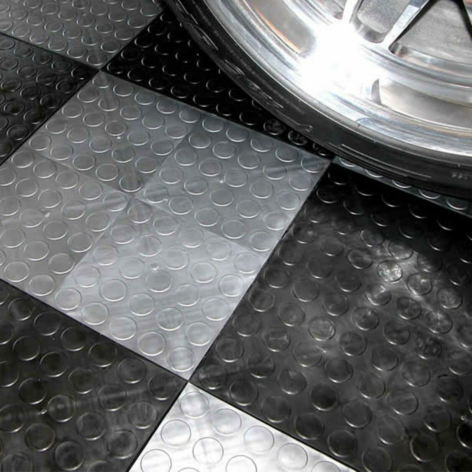 Flooringinc Premium Interlocking Grid-loc Garage Floor Tiles, Coin, 12"x12"