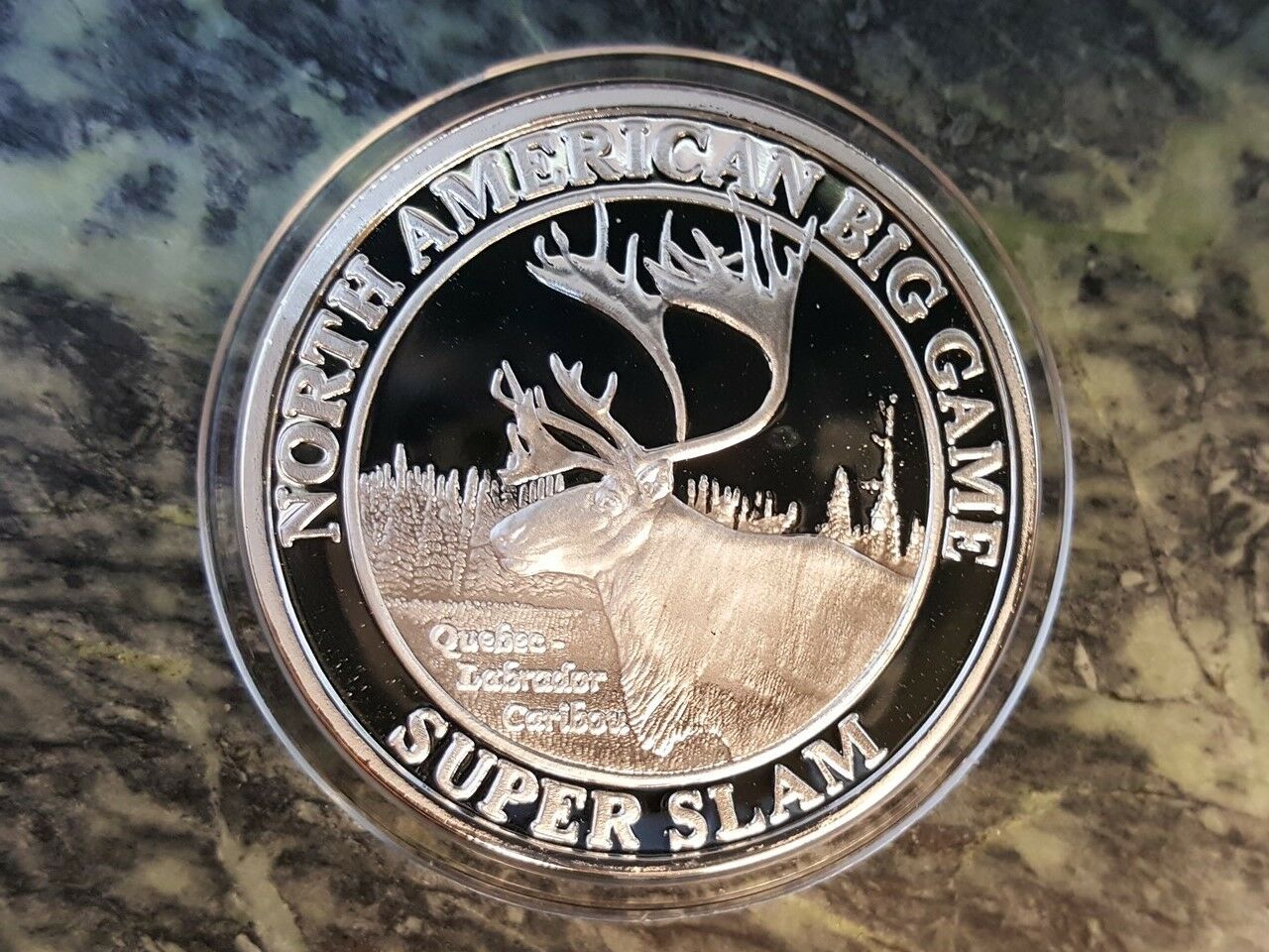 Quebec Lab Caribou North American Hunting Club Nahc Super Slam Silver Plt Coin
