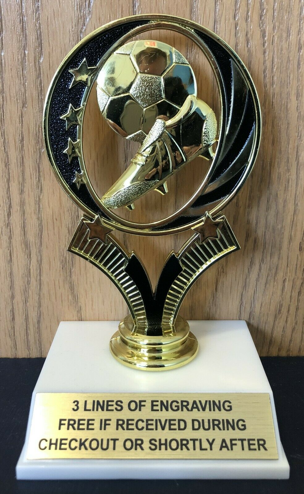 Soccer Trophy - Free Engraving - Assembly Required